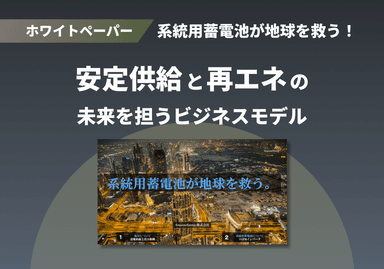 系統用蓄電池が地球を救う！ホワイトペーパー