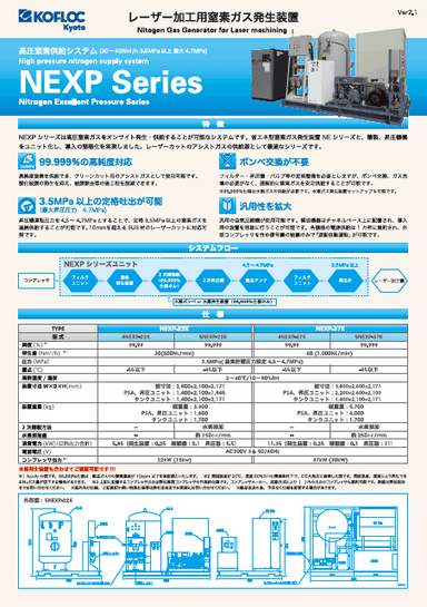 レーザー加工用窒素ガス発生装置 NEXP Series