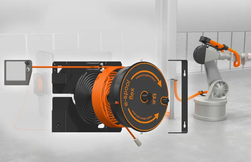 イグスのケーブルリール”e-spool™ flex 2.0”