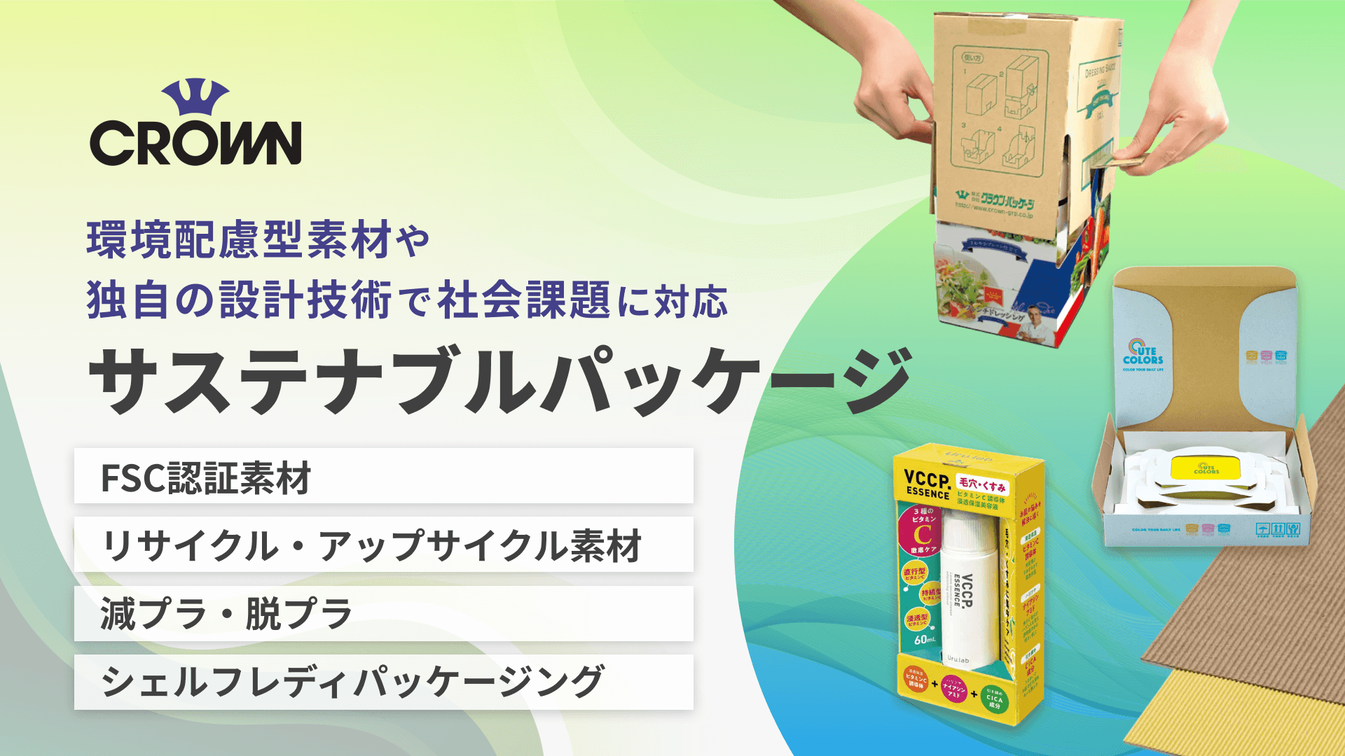 クラウン・パッケージのサステナブルパッケージ