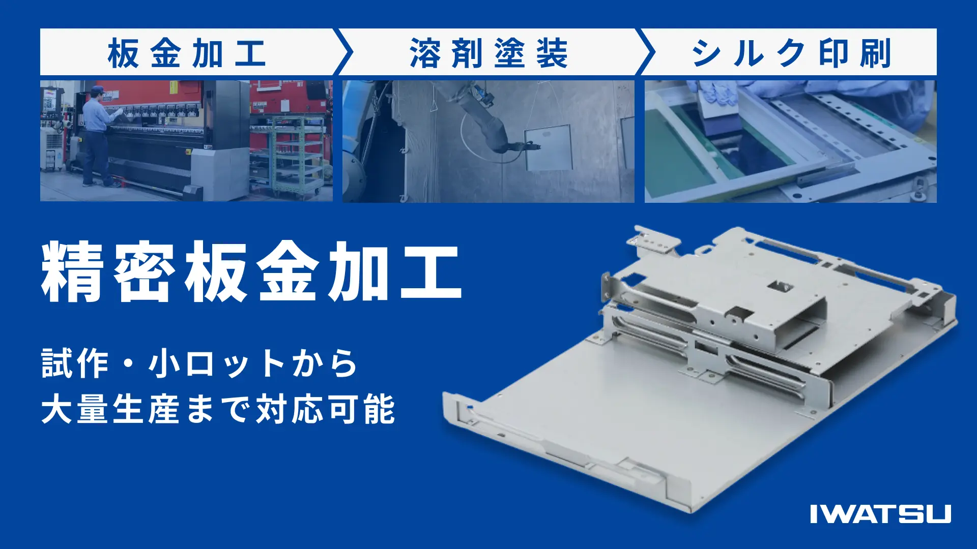 IWATSUの精密板金加工　試作・小ロットから大量生産まで幅広く対応