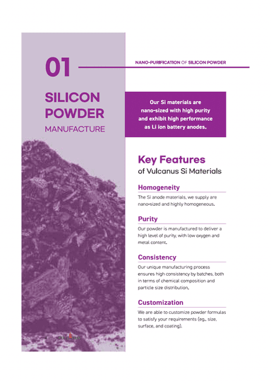 VULCANUS製 負極材用シリコンパウダー