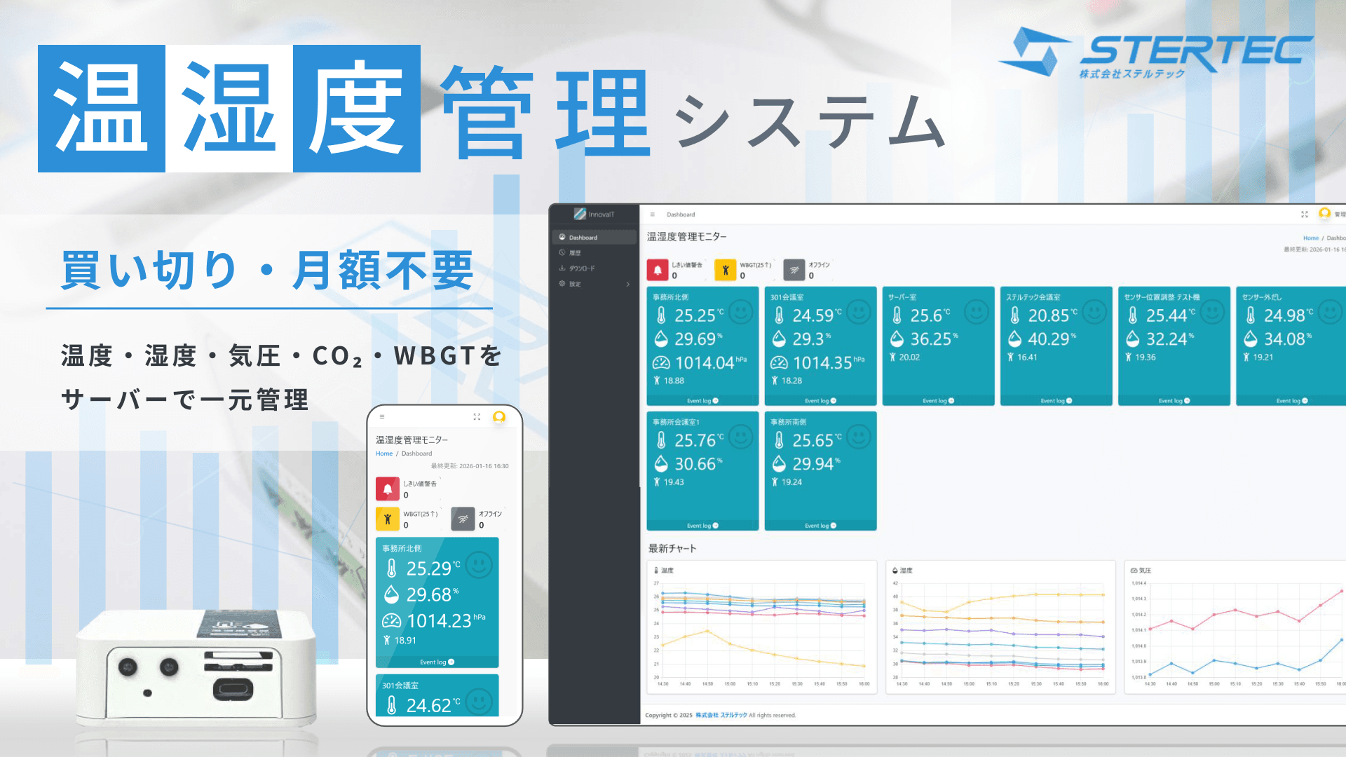温湿度管理システム｜買い切り・月額不要の環境センサー