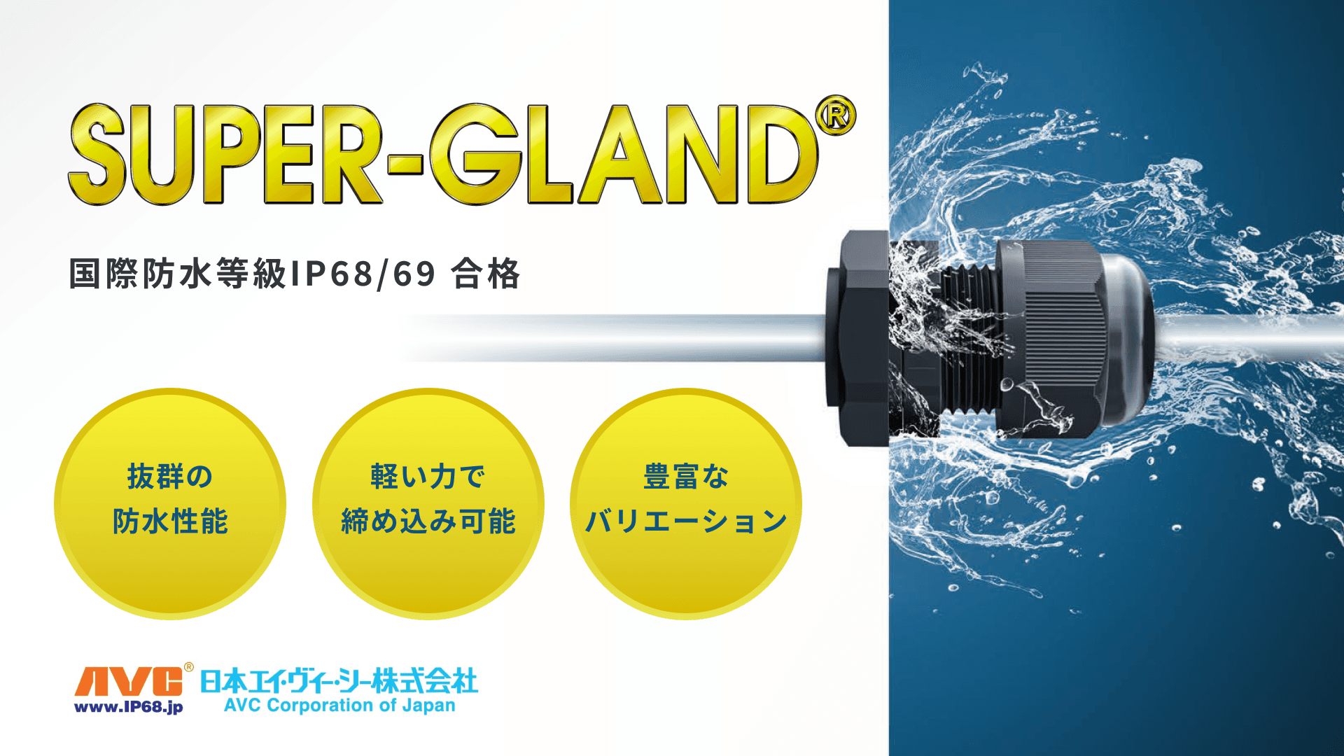 SUPER-GLAND（スーパーグランド） 防水ケーブルクランプ