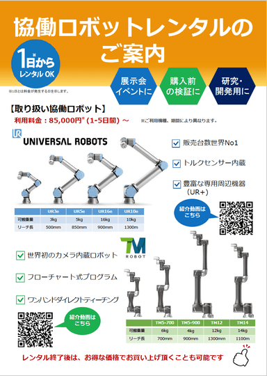 協働ロボットレンタルのご案内