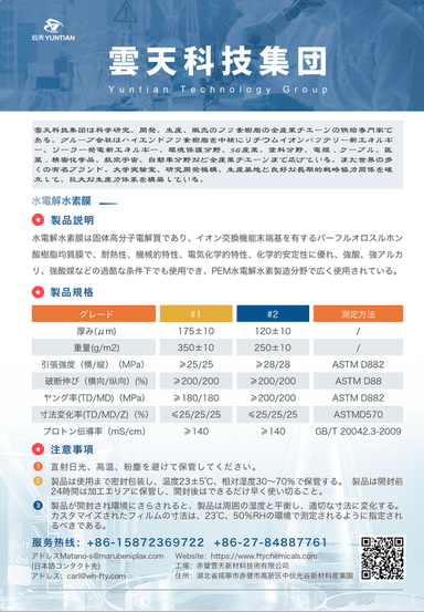 PFSA 樹脂（水電解水素膜）