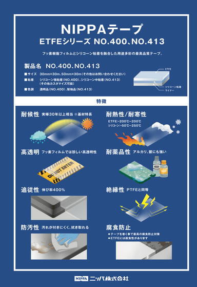 ETFE粘着フィルム 紹介リーフレット