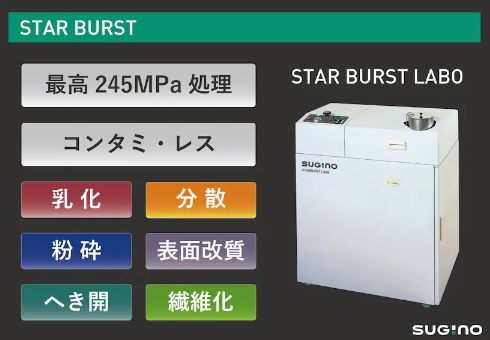 湿式微粒化装置「STAR BURST（スターバースト）」について詳しく見る