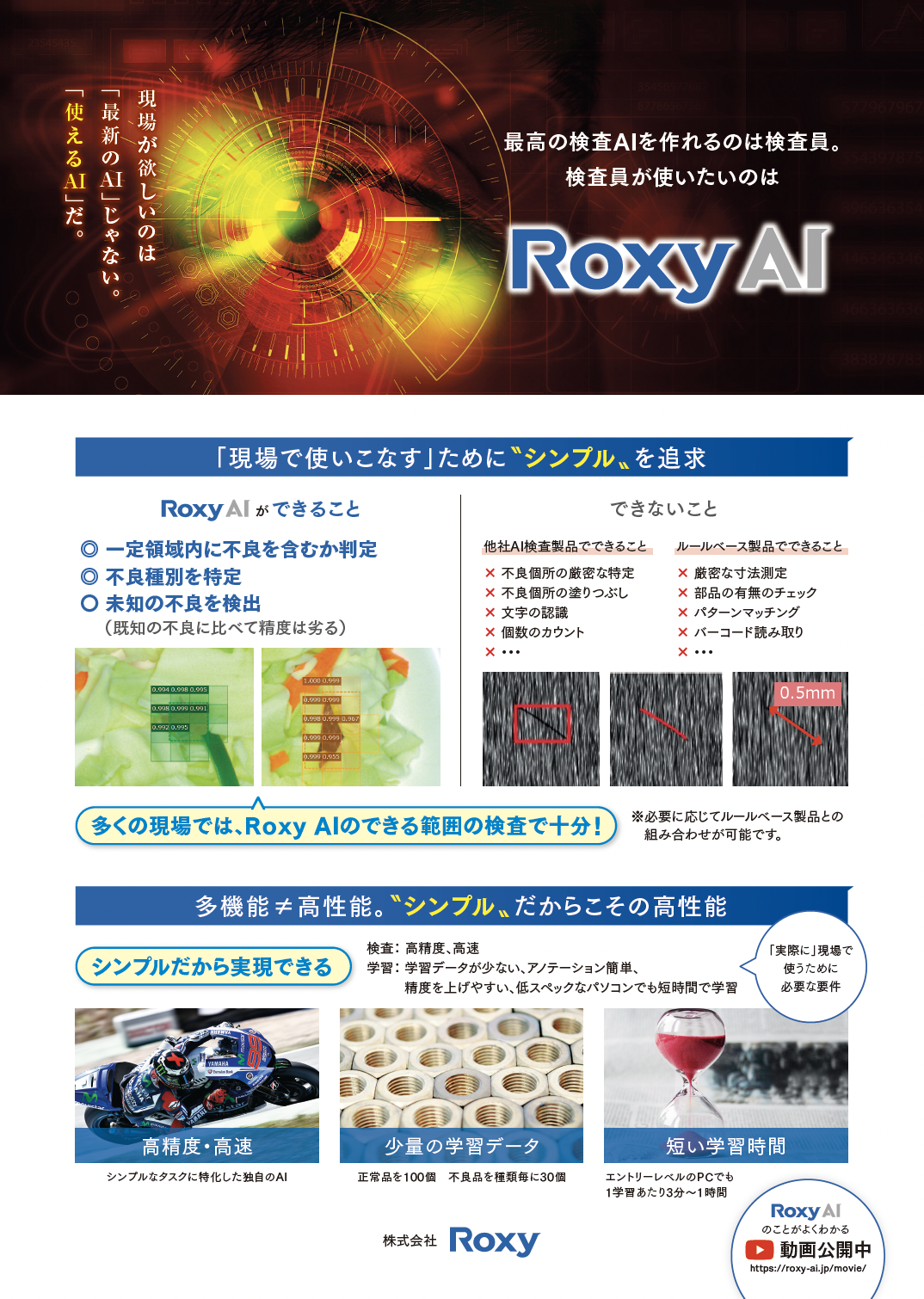 画像検査ソフトウェア Roxy AI 紹介リーフレット