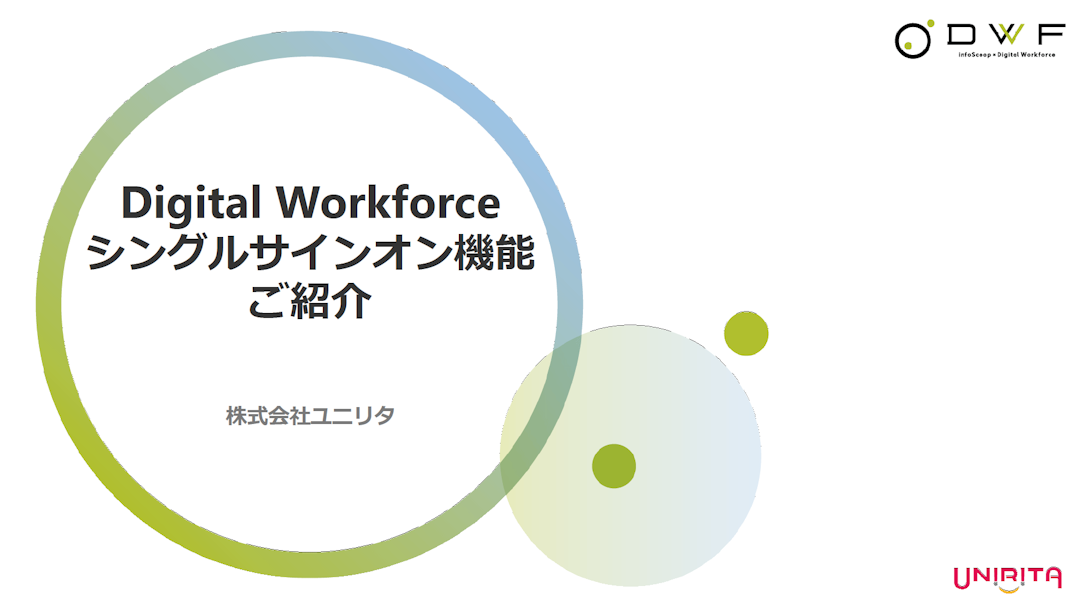 Digital Workforce  認証SSO  資料
